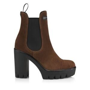Giuseppe Zanotti Tonix Lug-Sole Suede Platform Boots Mocha - 7.5